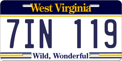 WV license plate 7IN119