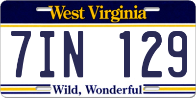 WV license plate 7IN129