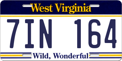 WV license plate 7IN164