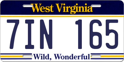 WV license plate 7IN165