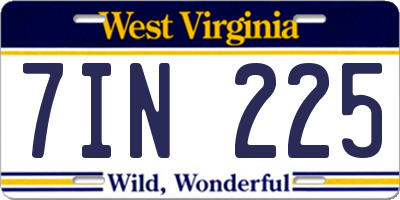 WV license plate 7IN225