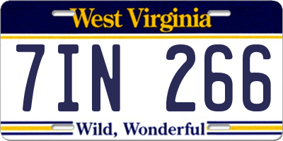 WV license plate 7IN266