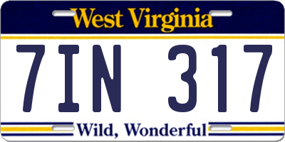 WV license plate 7IN317