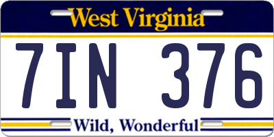 WV license plate 7IN376