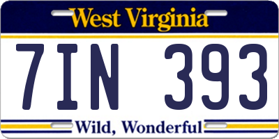 WV license plate 7IN393