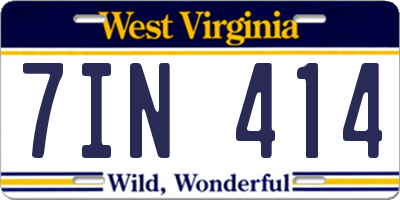 WV license plate 7IN414