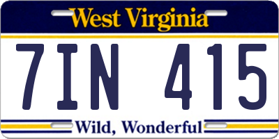 WV license plate 7IN415