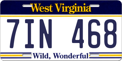 WV license plate 7IN468
