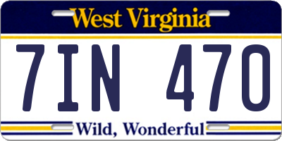 WV license plate 7IN470