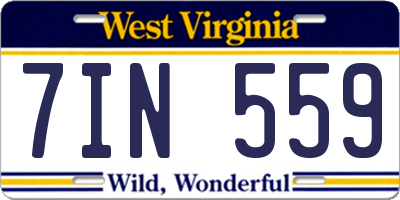 WV license plate 7IN559