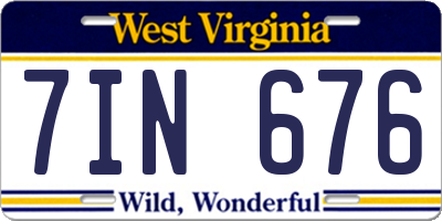 WV license plate 7IN676