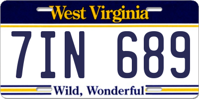 WV license plate 7IN689