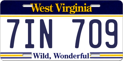 WV license plate 7IN709