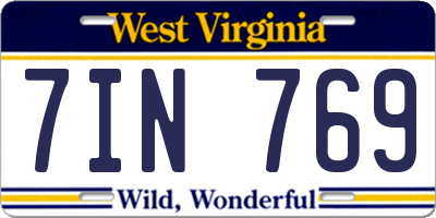 WV license plate 7IN769