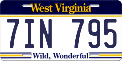 WV license plate 7IN795
