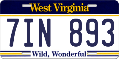 WV license plate 7IN893