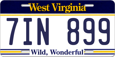 WV license plate 7IN899