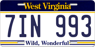 WV license plate 7IN993
