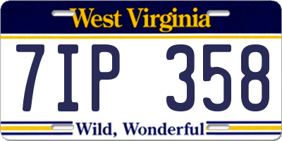 WV license plate 7IP358