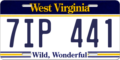 WV license plate 7IP441