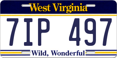 WV license plate 7IP497
