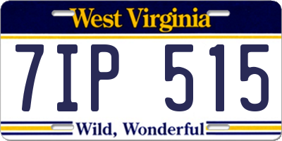 WV license plate 7IP515