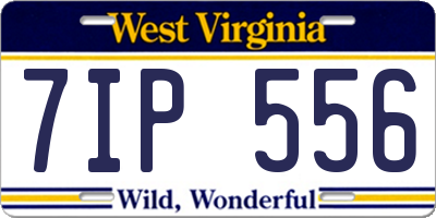 WV license plate 7IP556