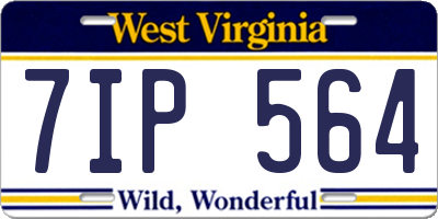WV license plate 7IP564