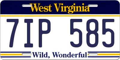WV license plate 7IP585