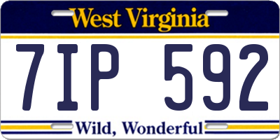 WV license plate 7IP592