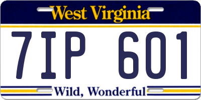 WV license plate 7IP601