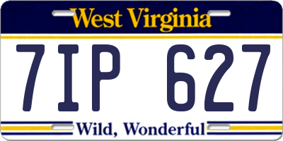 WV license plate 7IP627