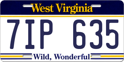 WV license plate 7IP635