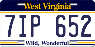 WV license plate 7IP652