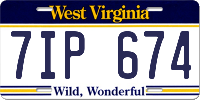 WV license plate 7IP674