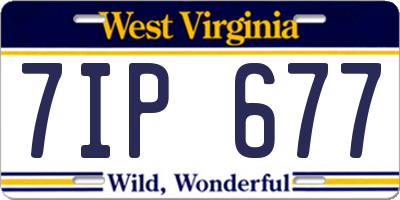 WV license plate 7IP677