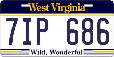 WV license plate 7IP686