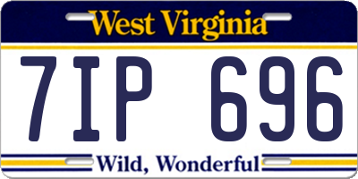 WV license plate 7IP696