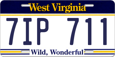 WV license plate 7IP711