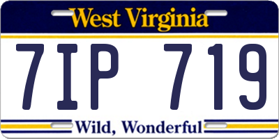 WV license plate 7IP719