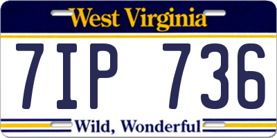 WV license plate 7IP736