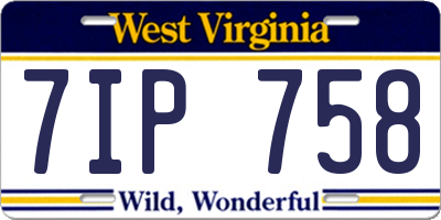 WV license plate 7IP758