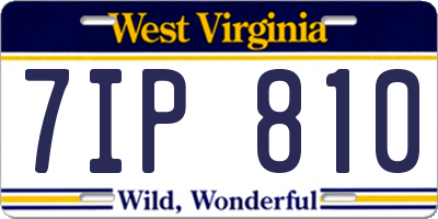 WV license plate 7IP810