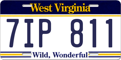 WV license plate 7IP811