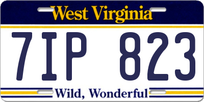 WV license plate 7IP823