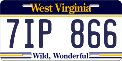 WV license plate 7IP866