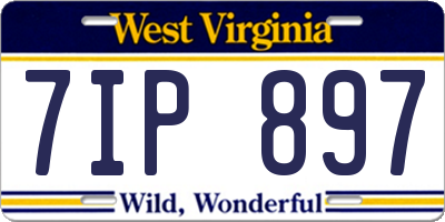 WV license plate 7IP897