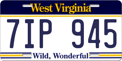 WV license plate 7IP945
