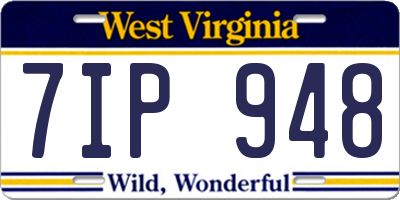 WV license plate 7IP948