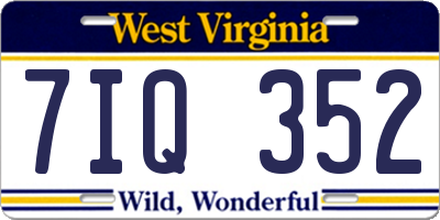 WV license plate 7IQ352